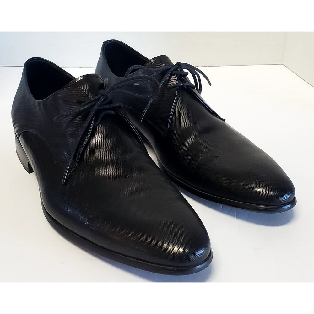 John White Compton Shoes British Derby Textured Sheen 43 EU/ 10 US Black Great